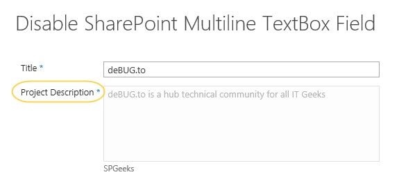 Disable Multiline TextBox Required Field In SharePoint Edit Form using JQuery