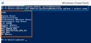 powershell get user groups