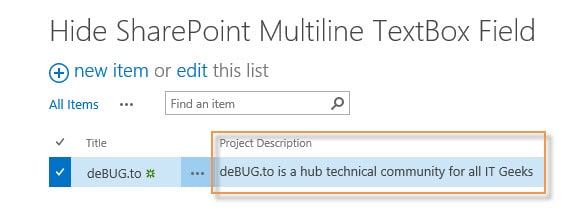 Hide Multiple Line of Text Column in SharePoint Form