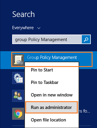 Run Group Policy Management as Administrator