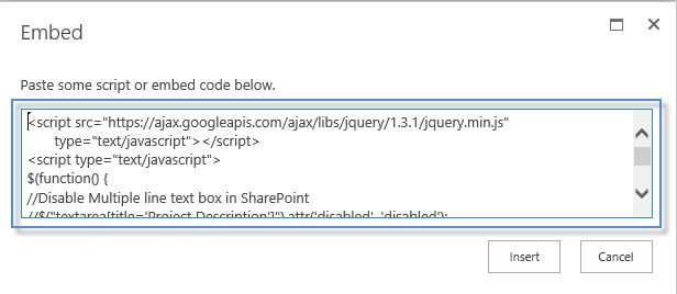 Disable SharePoint Multiline TextBox Field In Edit Form