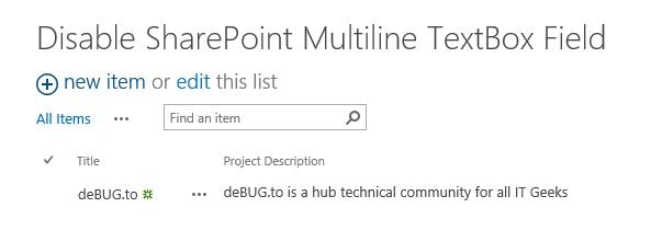 Set multi line field as read-only in SharePoint Edit form