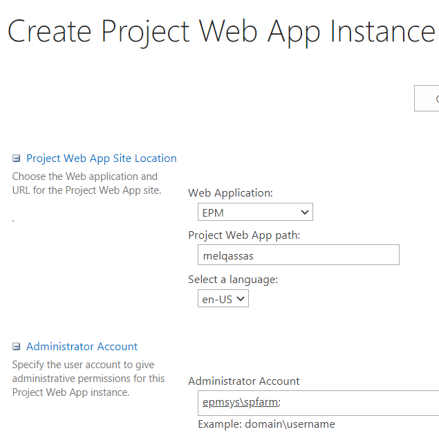 Create Project Web App Instance in Project Server 2013