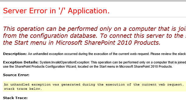 This operation can be performed only on a computer that is joined to a server farm SharePoint 2016