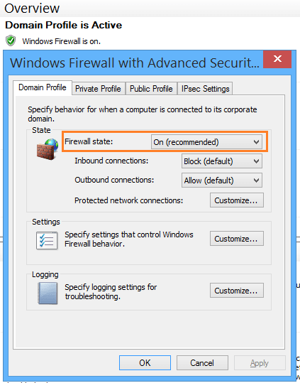 Stop Windows Firewall