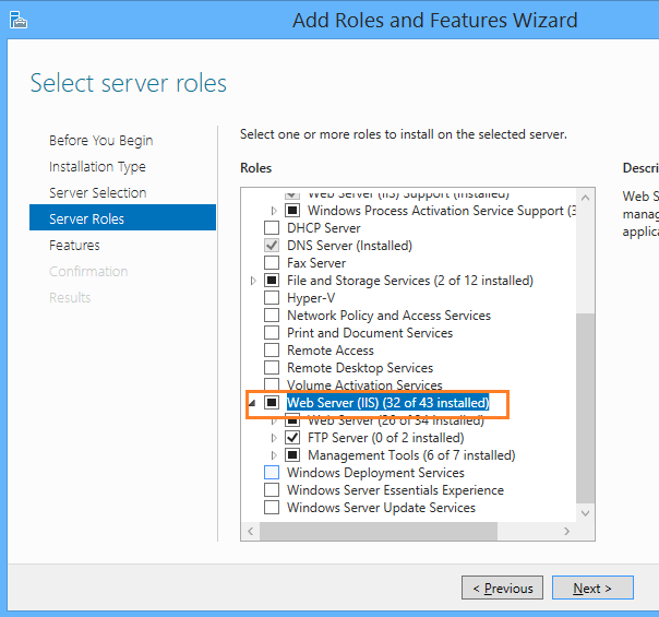 Install Web Server (IIS) Role in Windows Server 2012 R2 for SharePoint