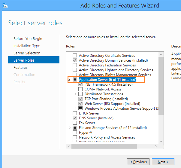 Install Application Server Role in Windows Server 2012 R2 for SharePoint
