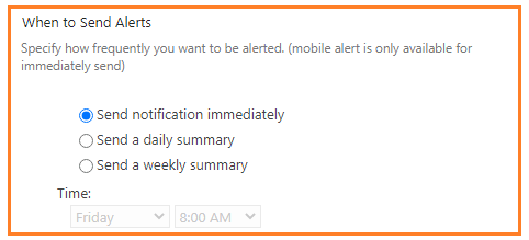 When to send alerts values in SharePoint database