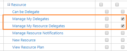 Manage Delegates Permission in Project Server 2016
