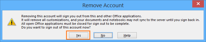 confirm remove account from Microsoft Project