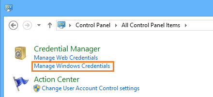 manage windows credentials