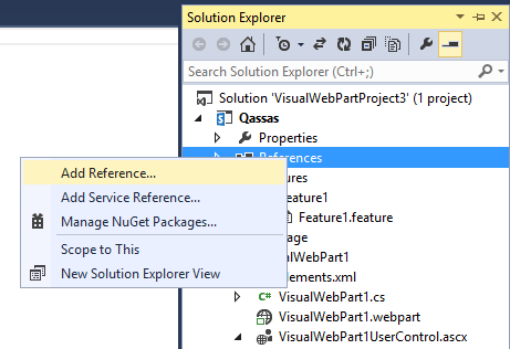 add reference in sharepoint visual studio-min