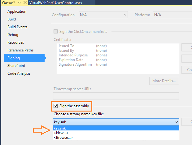 sign dll for sharepoint solution - A strongly-named assembly is required