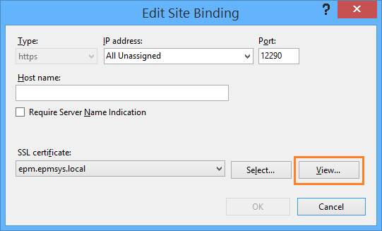 view ssl workflow manager certificate