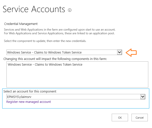 Claims to windows token service