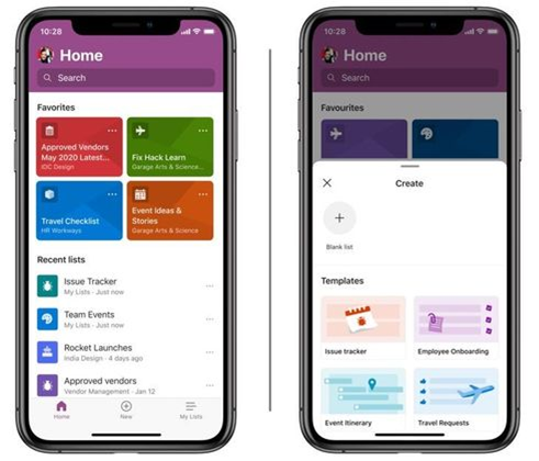 Microsoft Lists App for IOS