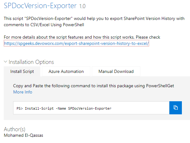 Export SharePoint Version History to Excel using PowerShell SPDocVersion-Exporter