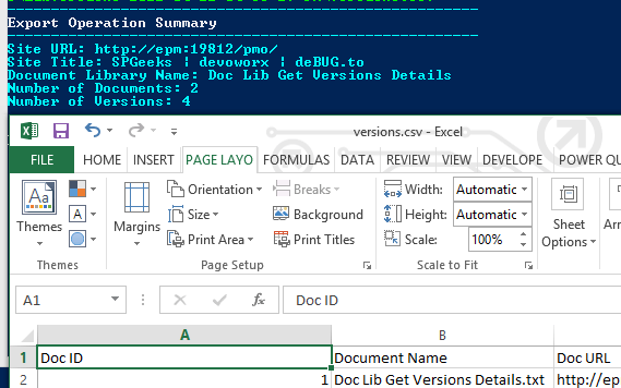 Export SharePoint document Version History to Excel PowerShell