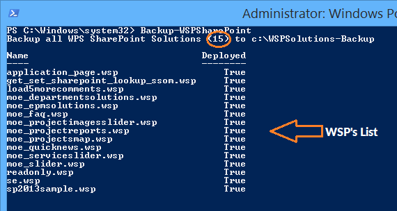 Get the count of all WSP solutions in SharePoint Farm