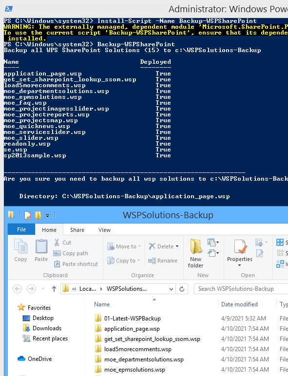 backup all SharePoint WSP Solutions deployed on SharePoint farm