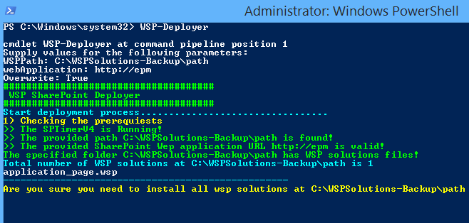 deploy WSP SharePoint PowerShell