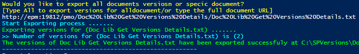 export version history for a SharePoint document powershell