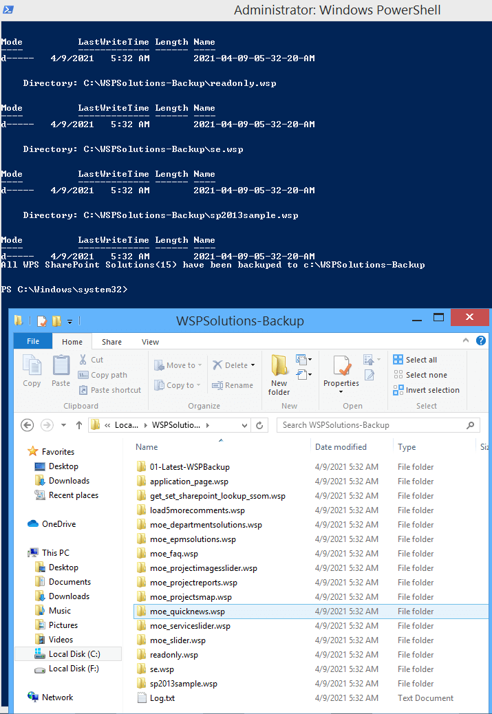 extract all WSP SharePoint Solution PowerShell