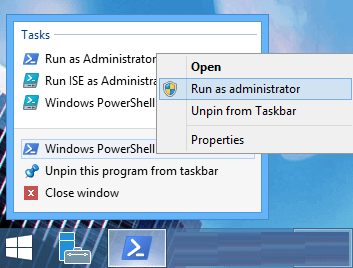 run windows PowerShell as Administrator