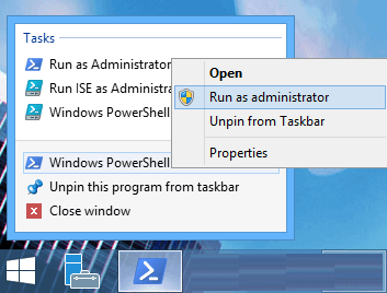 run Windows PowerShell as Administrator