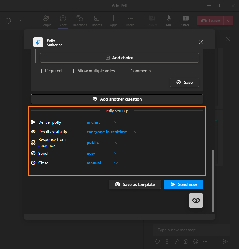 Close a Survey in Microsoft teams