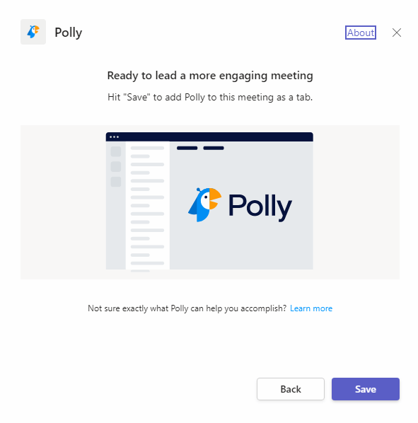 Polly app in Microsoft Teams