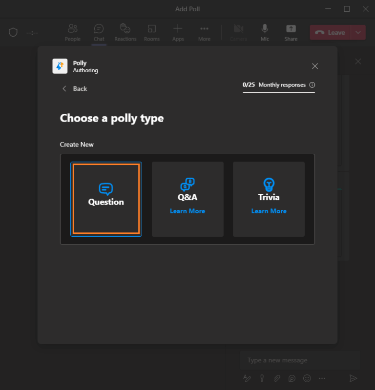 CREATE A SURVEY IN TEAMS visual data 3
