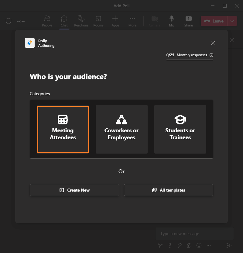 create a Survey in Microsoft teams meeting