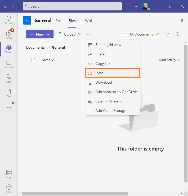 How to sync files from Microsoft Teams to your PC