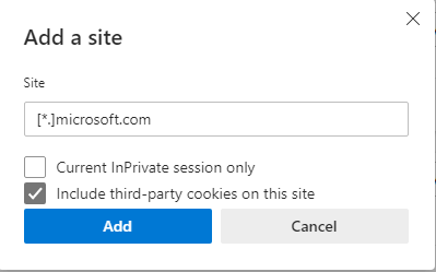 add trusted domains to save cookies on your device