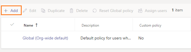 create a custom policy in Microsoft Teams