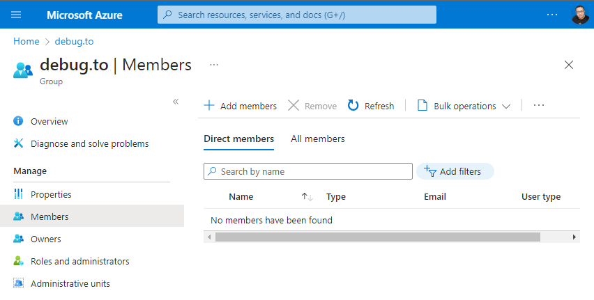 Add a user to a group in Azure AD