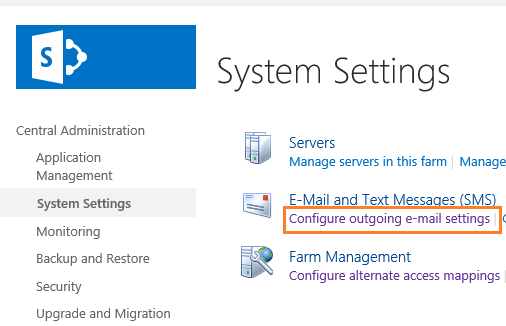 Configure SharePoint 2019 Outgoing email in central admin