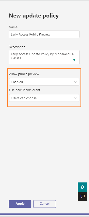 Create Microsoft Teams Update Policy Early Access