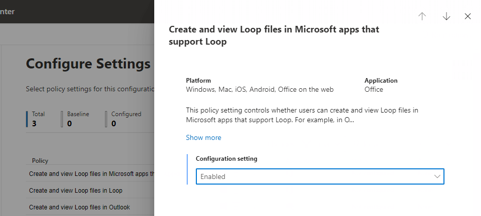 Enable Microsoft Loop Policy