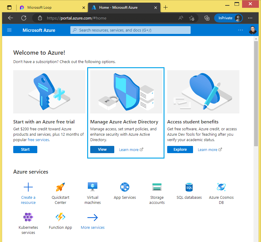 Manage Azure AD in Azure Portal