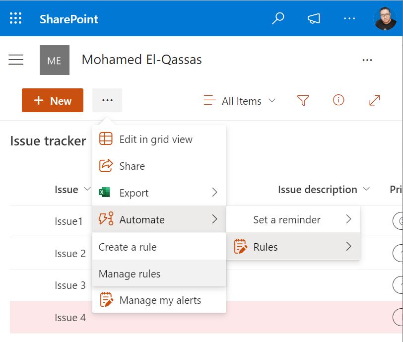 Manage Rules in SharePoint Lists