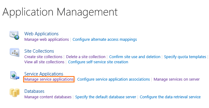 Manage Service Application SharePoint 2019