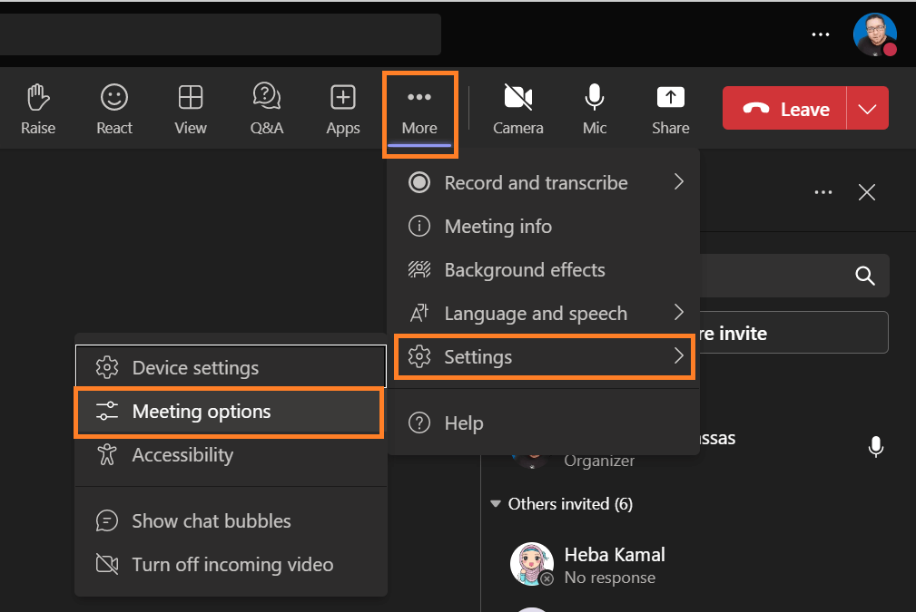 Meeting options in Microsoft Teams