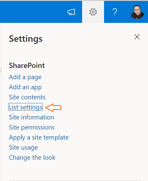 SharePoint Online List Settings