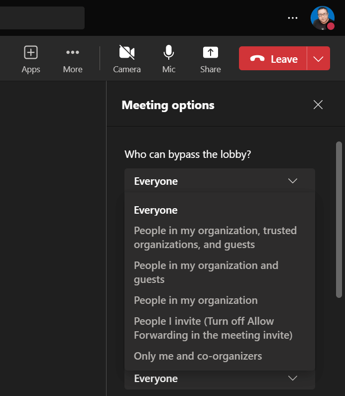 Who can bypass the lobby in Teams