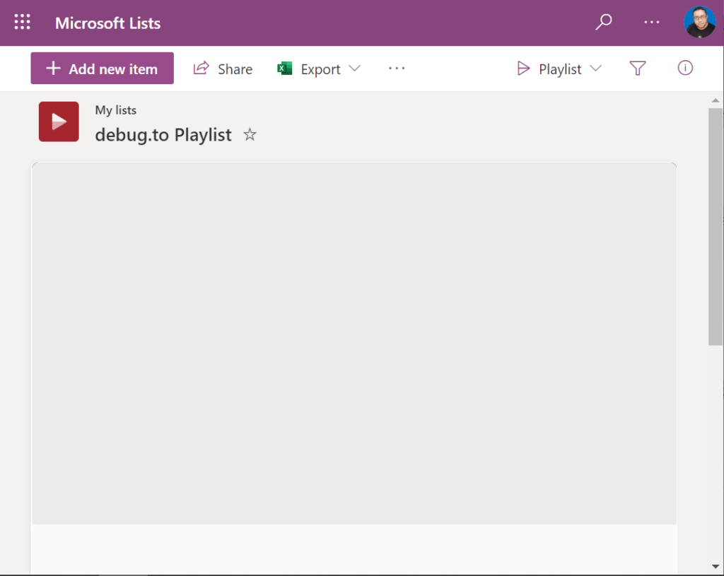 Add new video in play list in Microsoft lists
