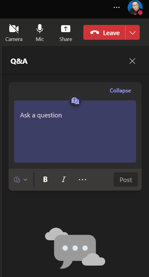 Ask questions in Microsoft Teams Q&A