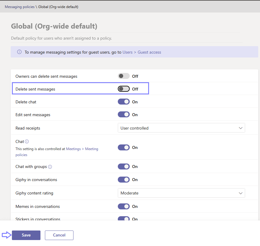 Delete sent messages in Microsoft Teams