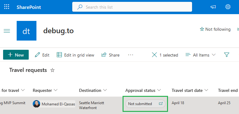 Request Approval Travel Request with Approval SharePoint